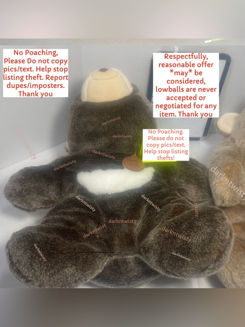 HTF VTG GUND SNUFFLES CHOCOLATE & CARAMEL ANNIVERSARY PAIR SHIPS WW 15” FREE GWP - Picture 8 of 15
